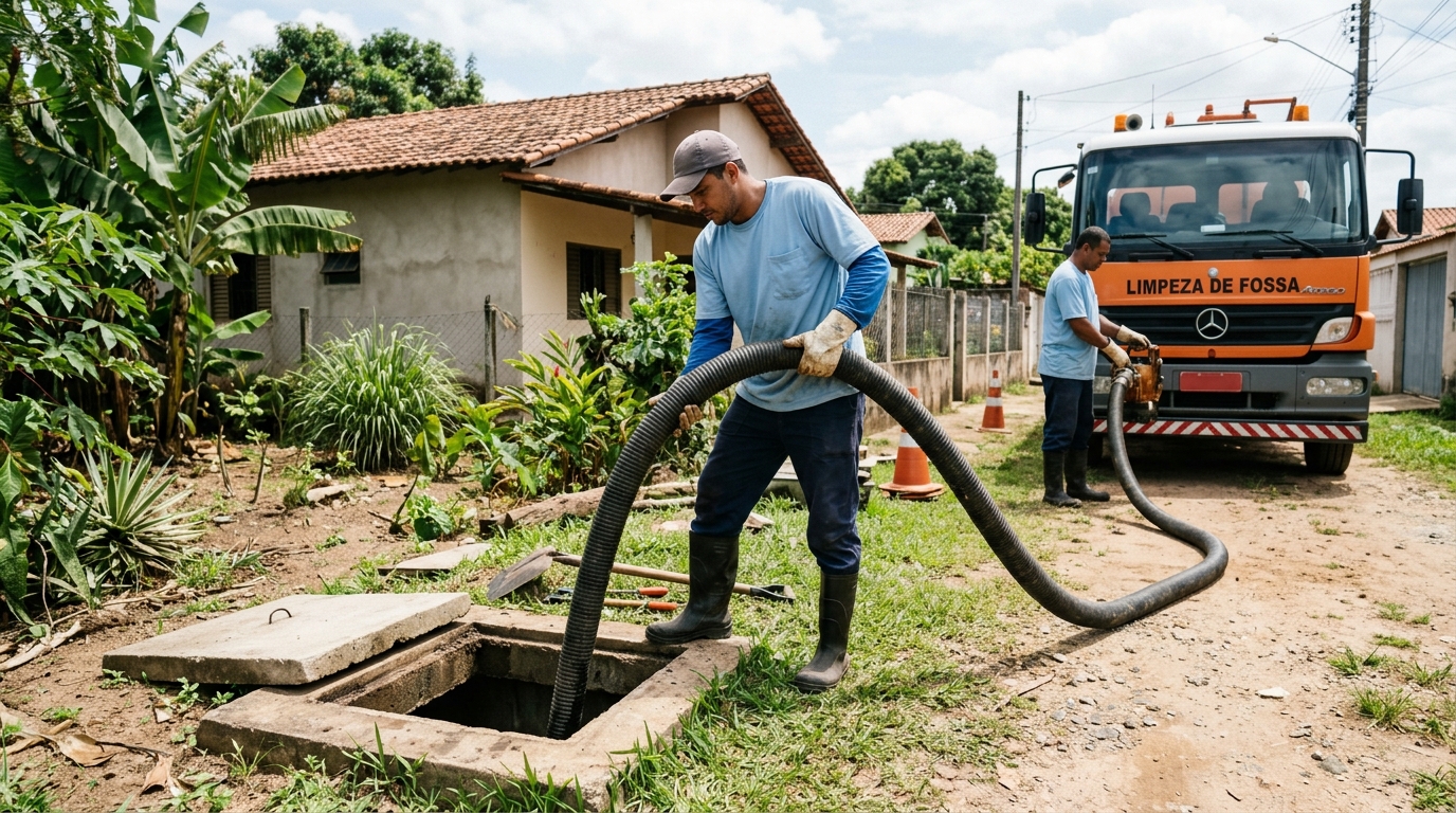 Higienização de fossa residencial em Joinville-SC